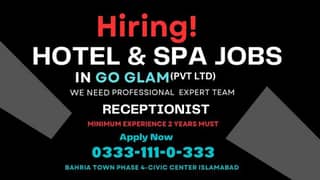Hotel Jobs Available For Male female Receptionist job Office boy job 0