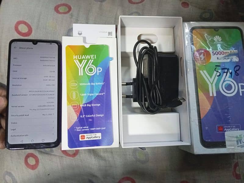 Huawei y6p contact 03224156200 64gb 3gb PTA approved condition 10/10 11