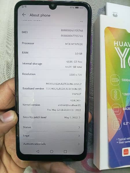 Huawei y6p contact 03224156200 64gb 3gb PTA approved condition 10/10 15