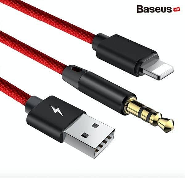 Lightning to Audio AUX 3.5mm + USB Cable Baseus L34 for iPhone/ iPad 2