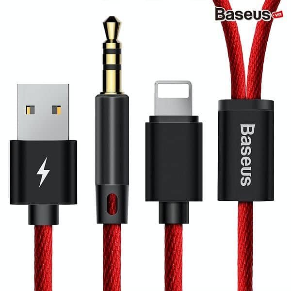 Lightning to Audio AUX 3.5mm + USB Cable Baseus L34 for iPhone/ iPad 8