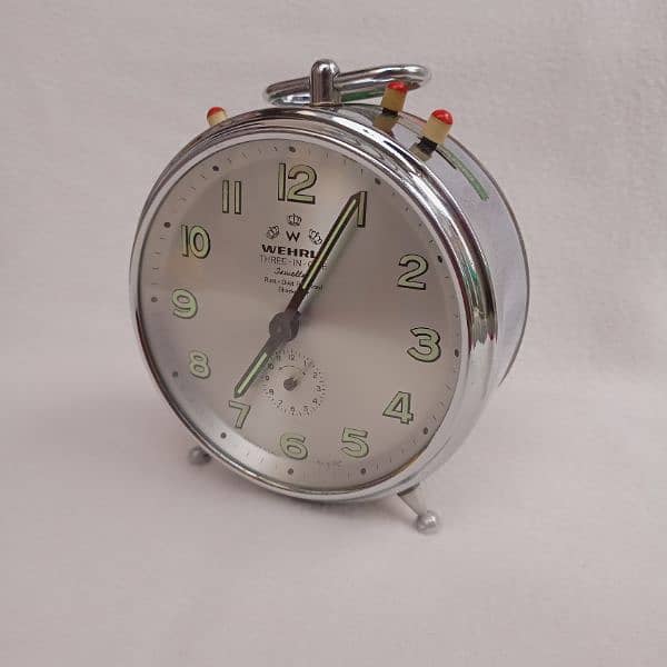 1959's Wehrle Vintage Alarm Clock Three in One Desk clock 3