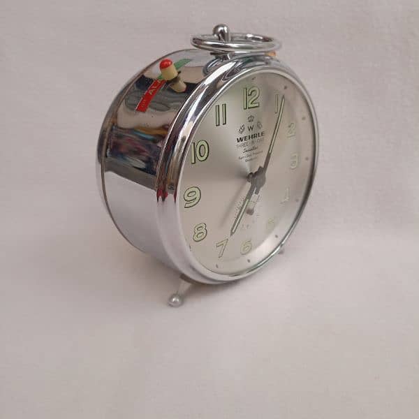 1959's Wehrle Vintage Alarm Clock Three in One Desk clock 6