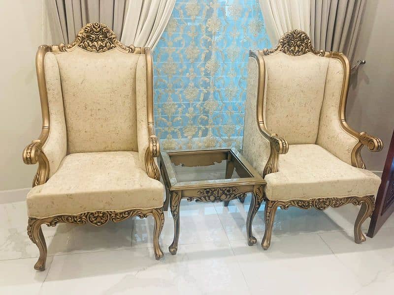 Chinioti Sofa Chairs (1,1) in solid wood Taali 100% 0