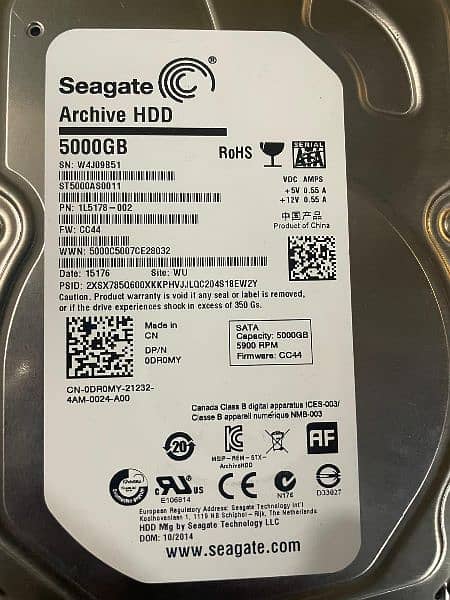 original Seagate 5tb hard drive excellent condition 1