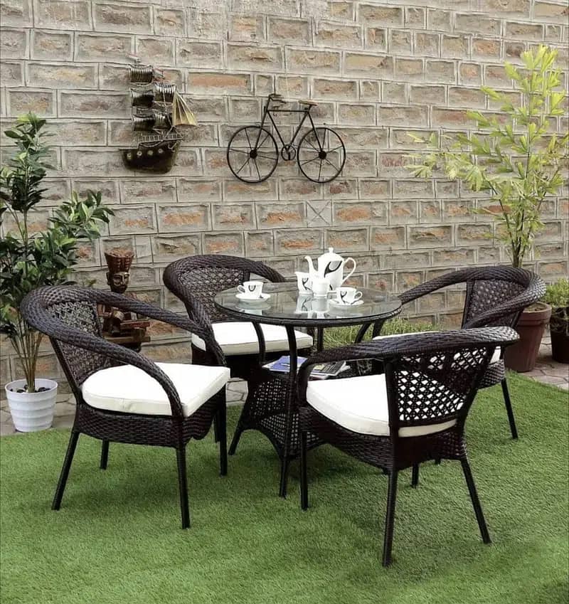 Rattan outdoor furniture, Patio Lawn garden chairs, hotel restaurant 0