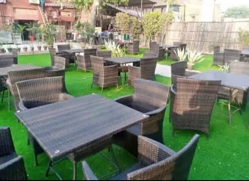 Rattan outdoor furniture, Patio Lawn garden chairs, hotel restaurant 15