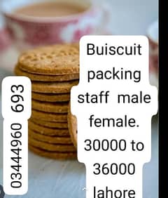 Need chocolate + buiscuit packing staff rrquired Lahore