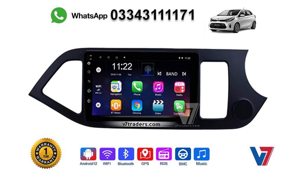 KIA Picanto Car Android LCD LED GPS Navigation Panel DVD Player 0