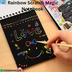 kids Colorful Scratch Art book with wooden pen