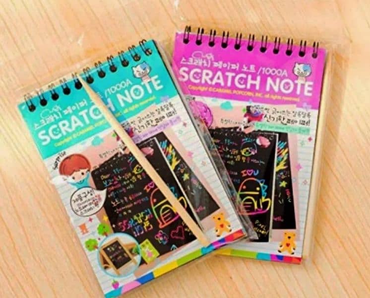 kids Colorful Scratch Art book with wooden pen 1