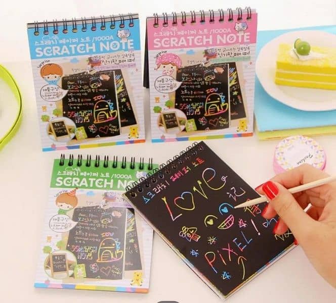 kids Colorful Scratch Art book with wooden pen 3