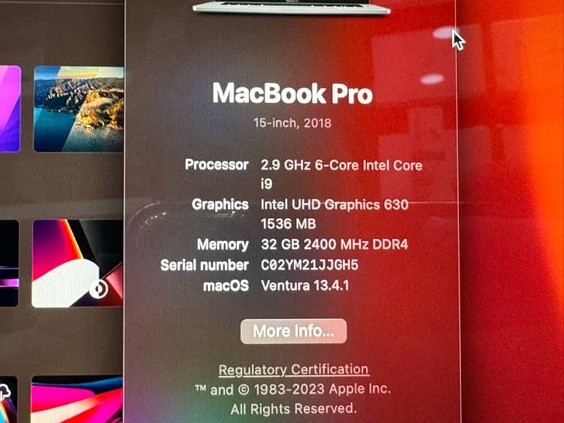 MacBook Pro 2018 Core i9 — 32Gb With 500Gb Storage 4Gb Graphic Card 3