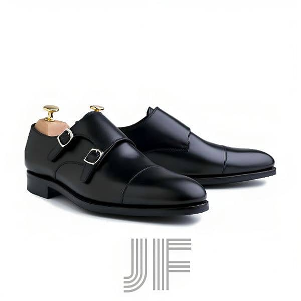 JF Double Monk Strap Handmade Men's Dress formal Shoes 0