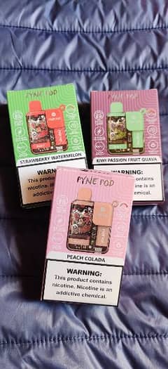 PYNE POD *8500* puffs in 3 different flavors
