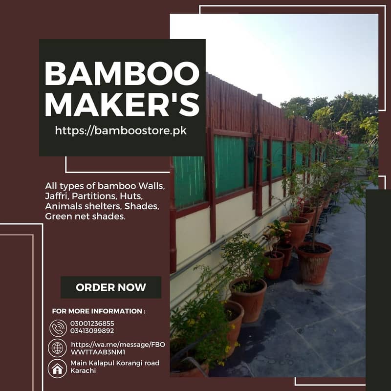 bamboo work/bamboo huts/animal shelter/parking shades/wall Partitions 4