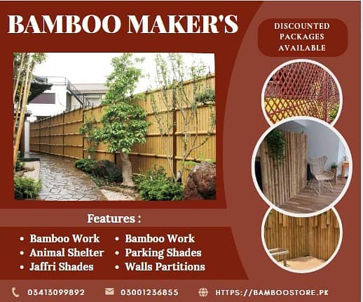 bamboo work/bamboo huts/animal shelter/parking shades/wall Partitions 18