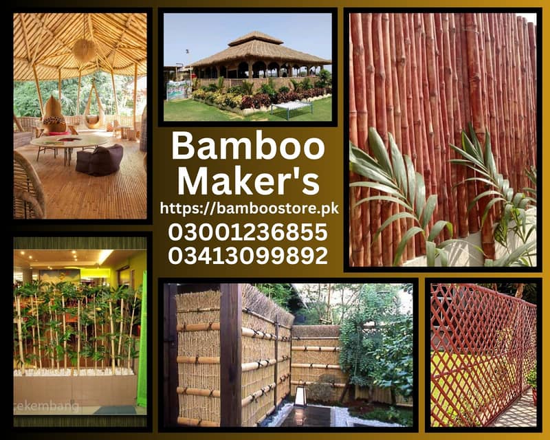 Jaffri walls/bamboo work/bamboo huts/animal shelter/parking shades 10