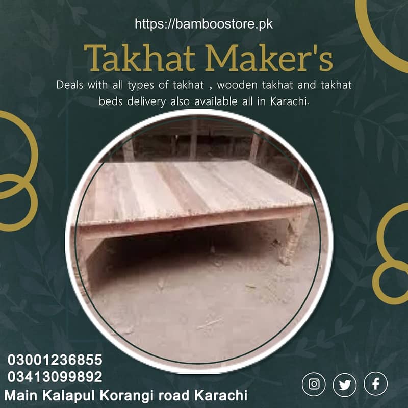 takhat / wooden takhat / bench / table / takhat bed sale in karachi 3