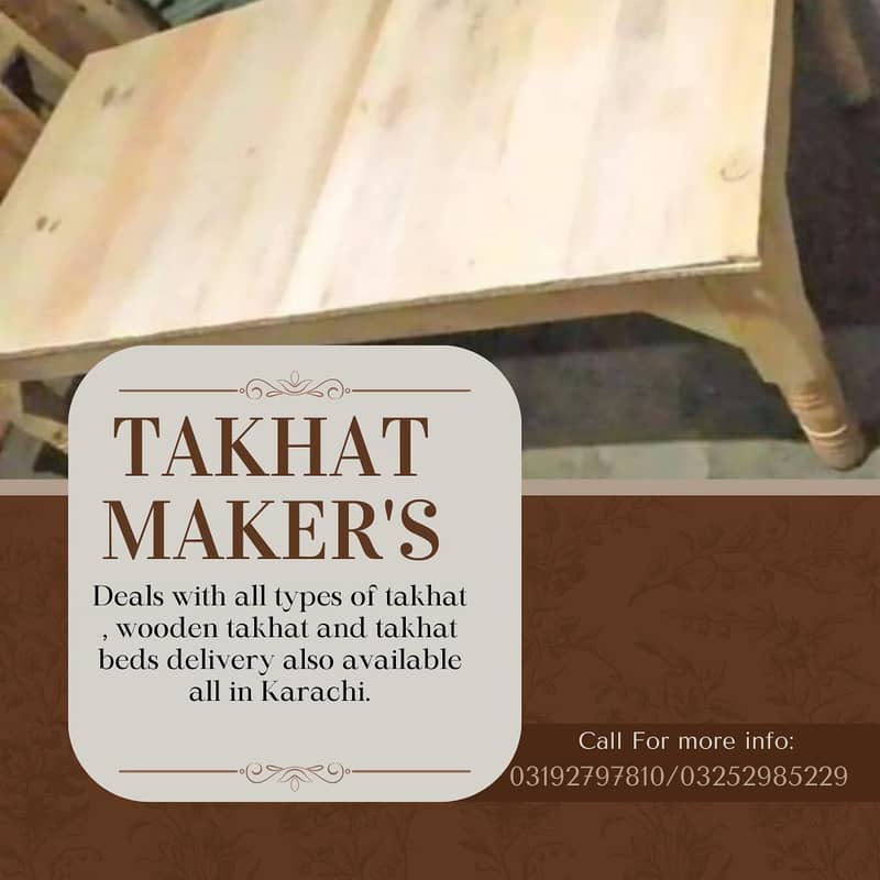 takhat / wooden takhat / bench / table / takhat bed sale in karachi 7