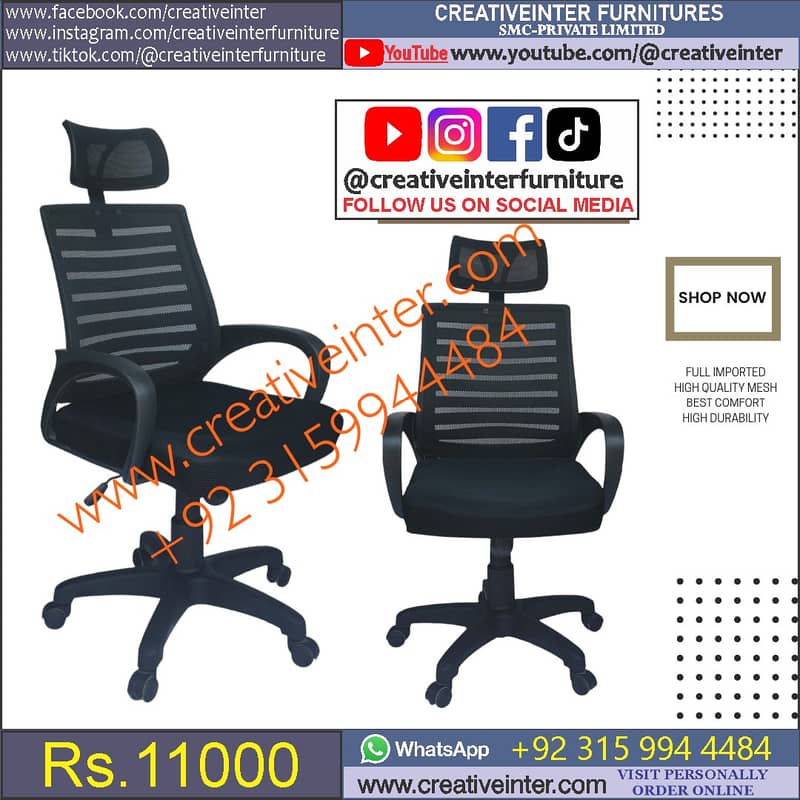 Office High Back Revolving Chair Mesh Chair Ergonomic Furniture Table 10