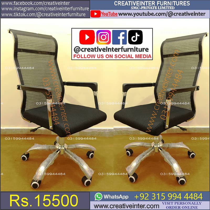 Office High Back Revolving Chair Mesh Chair Ergonomic Furniture Table 11