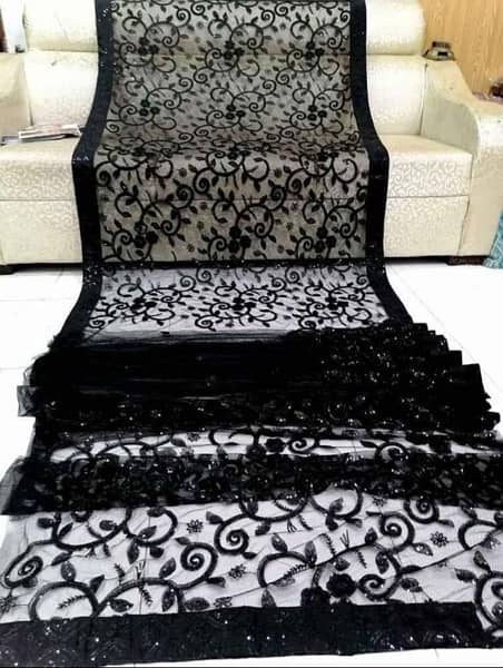 Black sequence saree on net 6  colours available 9