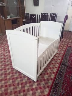 Baby Cot wood white color