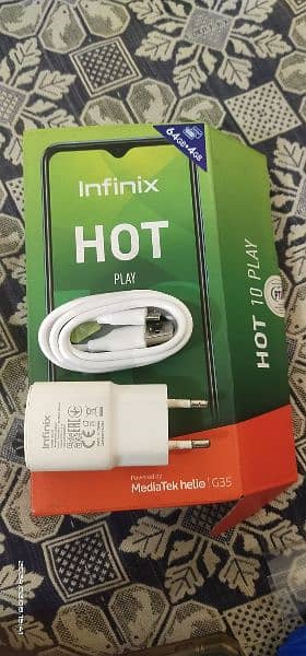 Infinix Hot 10 play original charger and box 3