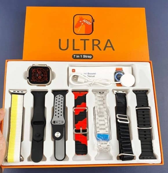Ultra 7 in 1 Smart Watch With 7 straps In Cheapest Rate 1