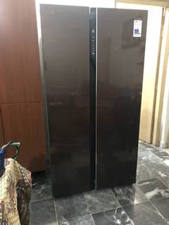 side by side double door fully  invertor refrigerator tampered glass