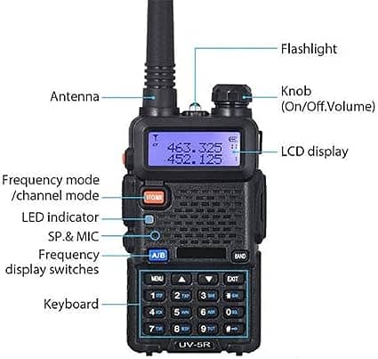 UV-5R Tri-Band Wireless Set Long Range FM Two Way Radio walkie talkie 1
