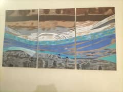 3 pieces beach wave hand painted abstract painting 0