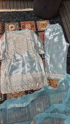 fancy handmade imbroided dress pure masoori fabric