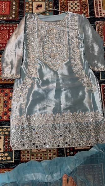 fancy handmade imbroided dress pure masoori fabric 5