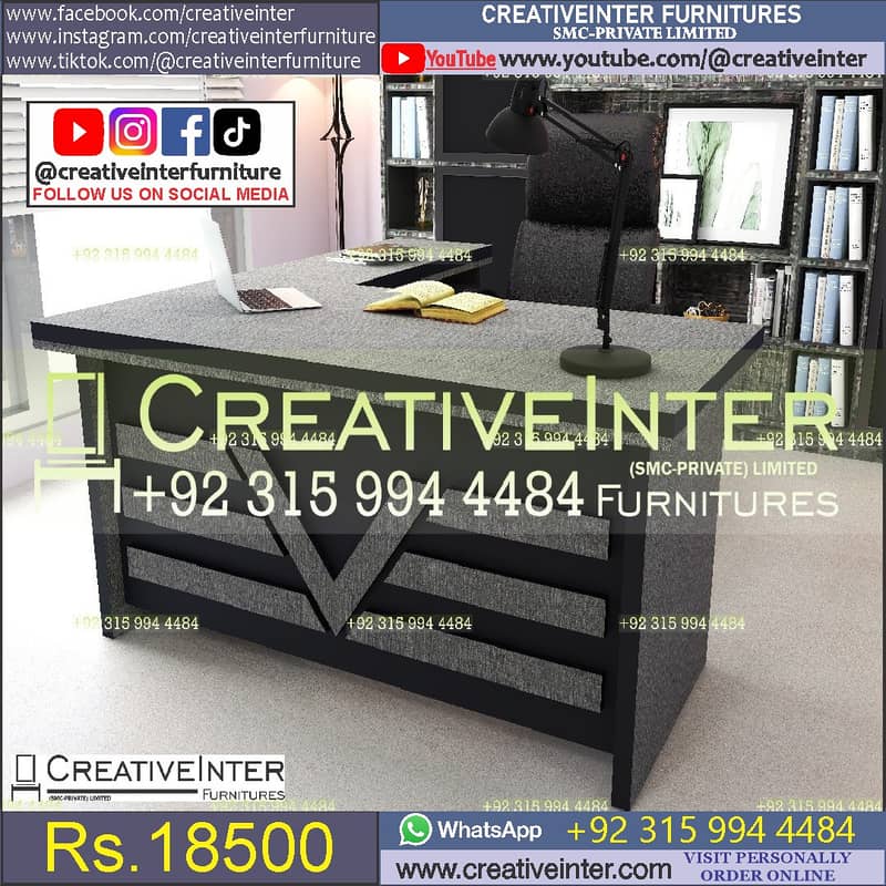 Office Ceo table study desk work computer furniture sofa chair set 16