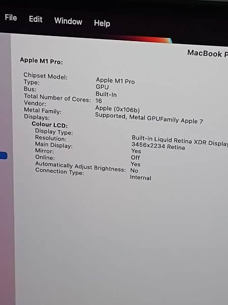 MACBOOK PRO M1 LATE 2021 16 INCH 16GB RAM 512GB 88 CYCLE 10 CPU 16 GPU 6