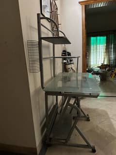 imported Computer Table with Tempered Glass Top 0
