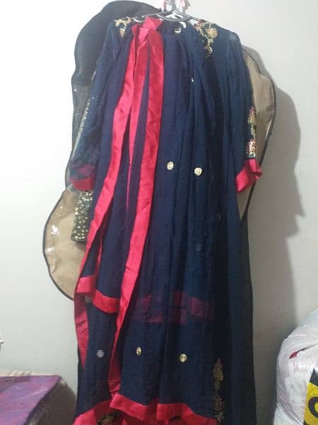 Chiffon fancy royal blue suit 3pc 4