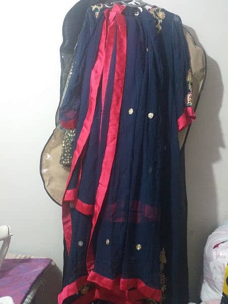 Chiffon fancy royal blue suit 3pc 8