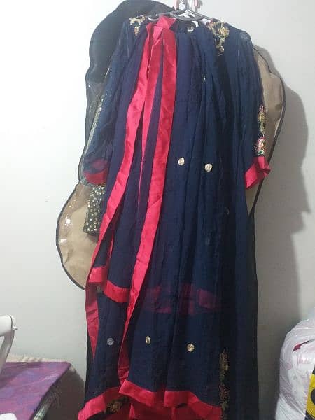 Chiffon fancy royal blue suit 3pc 9