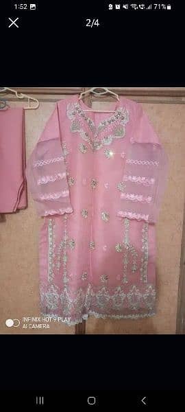 Ready to wear baby pink elegant wedding formal 3 pcs shalwar kameez 3