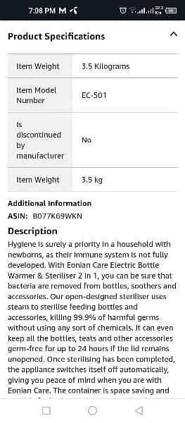 Eonian Care Baby Feeder Sterilizer plus warmer, Imported 6