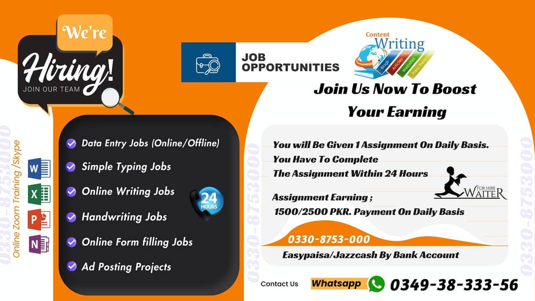 Assignment Writing Jobs Daily Income:1500 to 2500 Per Assignment/- 2