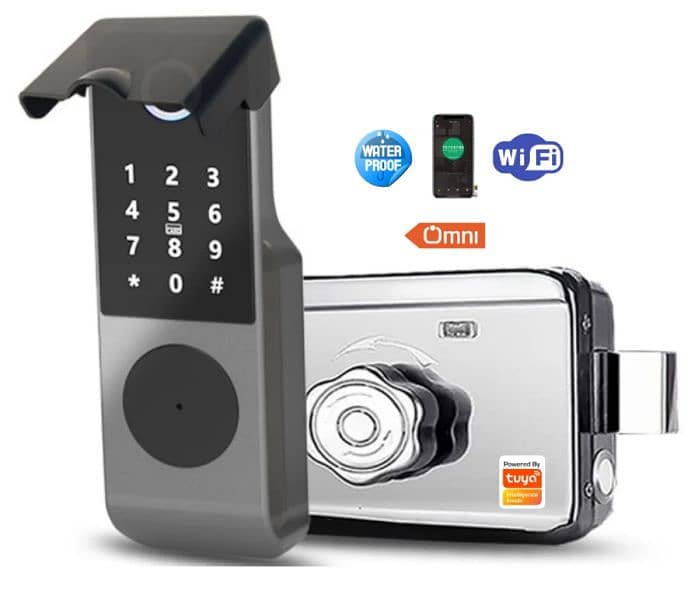 smart home fingerprint wifi tuya application handle electric door lock 1