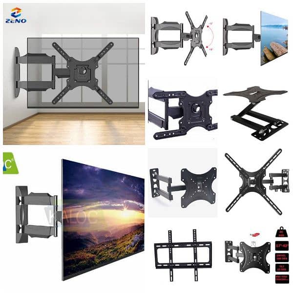 LCD LED tv monitor adjustable moveable wall mount bracket heavy duty 3