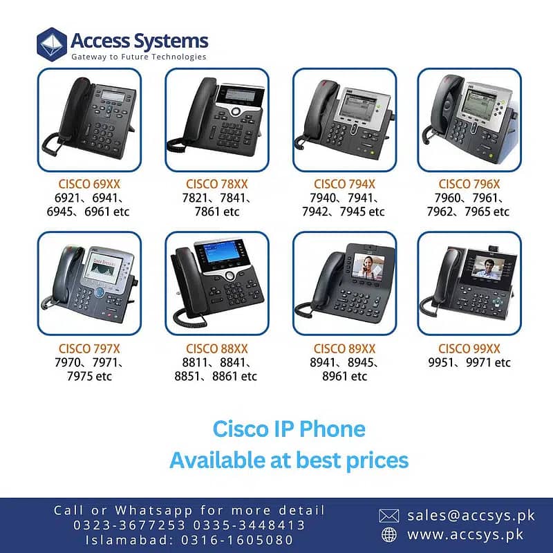 IP Phone Cisco | Grandstream | Polycom | Dlink VOIP pbx phone Exchange 15