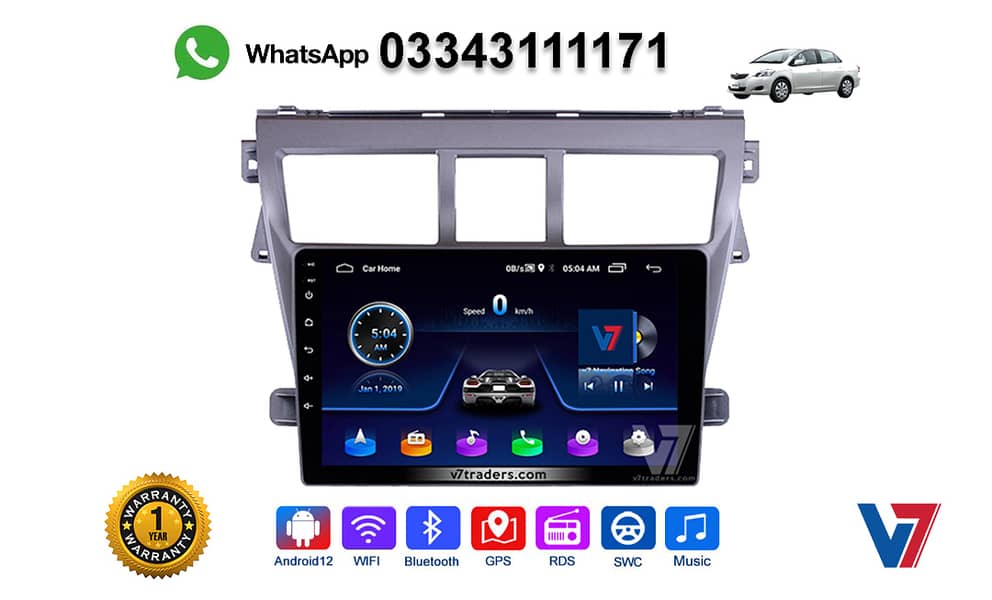 V7 Toyota Belta Car Android LCD Panel GPS Navigation Player Indash 0