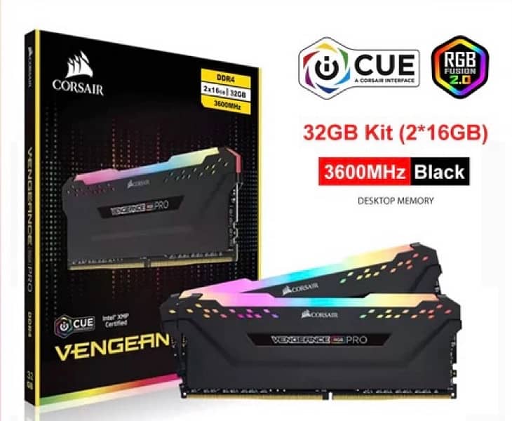 Corsair Vengeance RGB Pro 32gb (2x16GB) DDR4 3600MHz Black 1