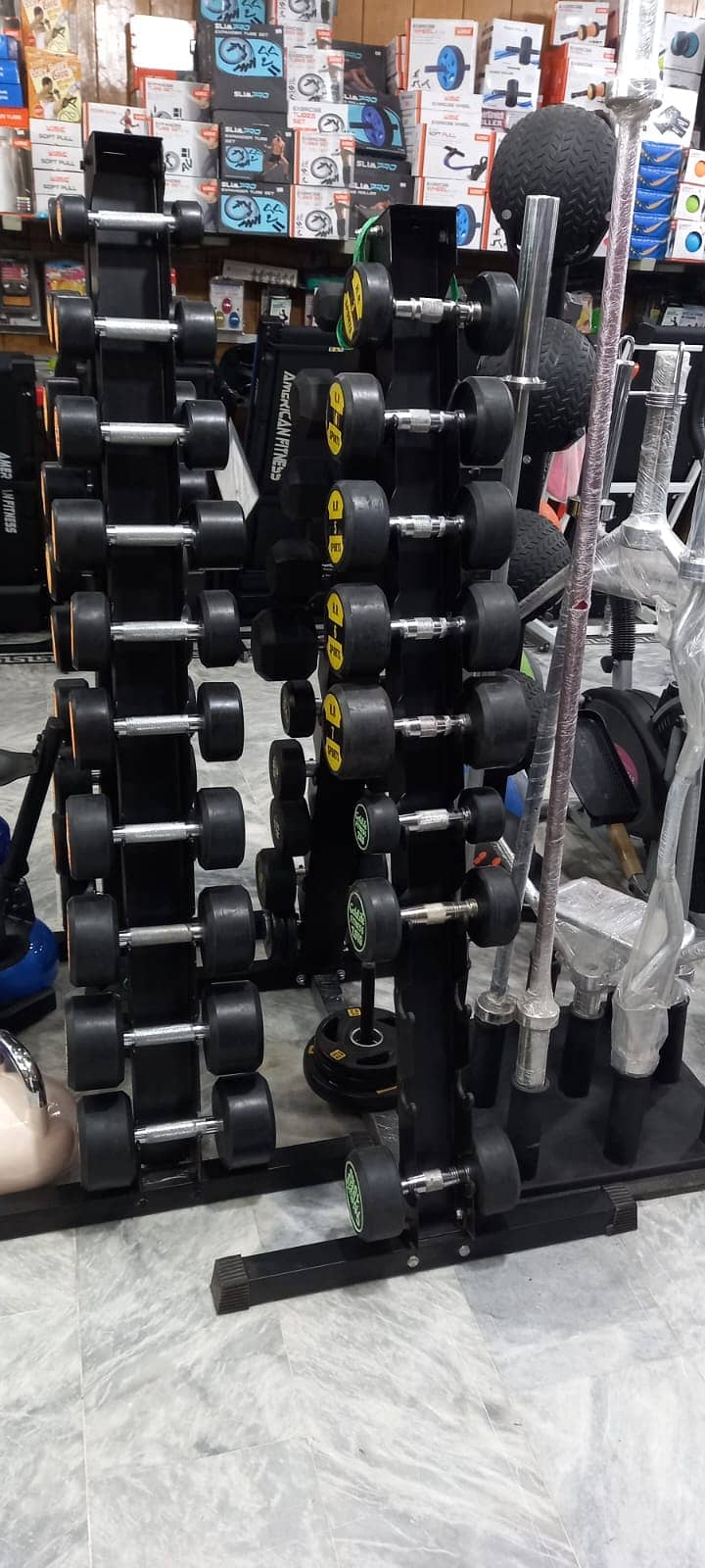 Dumbbells, Rod, Weight Plate, Banch, Twister stand home use available 17